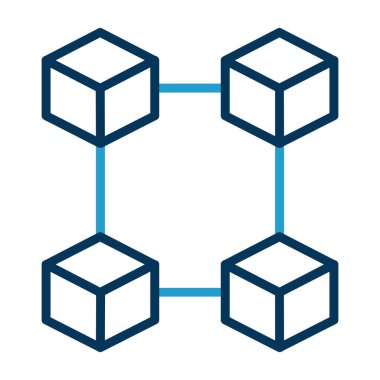 Blockchain simgesi, vektör illüstrasyonu basit tasarım