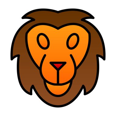 Aslan başı simgesi, vektör illüstrasyonu basit tasarım