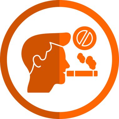 Sigara ikonu vektör illüstrasyonlu bir adam