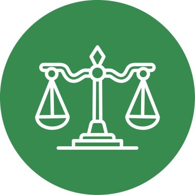 Adalet ve hukuk simgesi, vektör illüstrasyonu