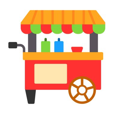 Basit yemek arabası simgesi, vektör illüstrasyonu