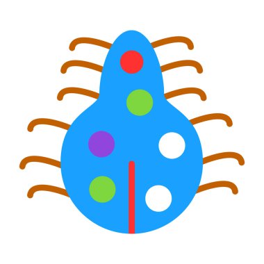 Komik çizgi film uğur böceğinin renkli çizimi