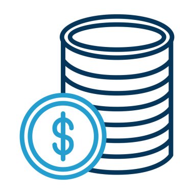 Sikkeler para mavi çizgiler