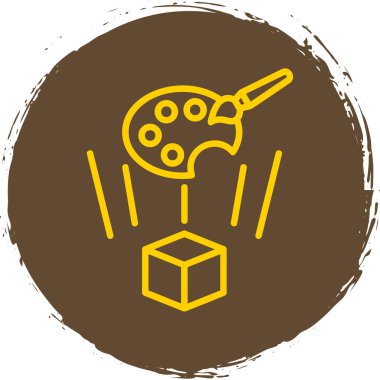 Sanal Boyama simgesi, vektör illüstrasyonu