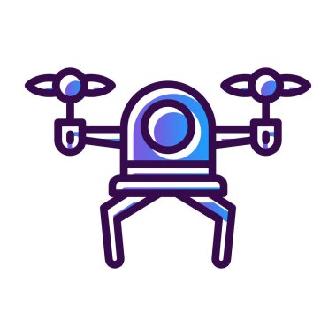 Drone simgesi, vektör illüstrasyonu basit tasarım
