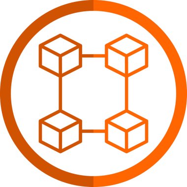 Blockchain simgesi, vektör illüstrasyonu basit tasarım