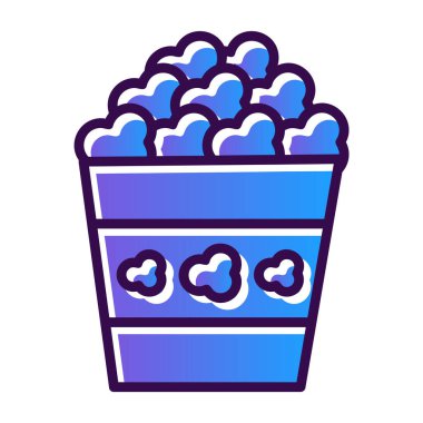 Patlamış mısır kovası. Web simgesi basit illüstrasyon