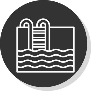 Havuzu web simgesi, vektör çizim 