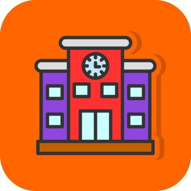 Bina. Web simgesi basit illüstrasyon