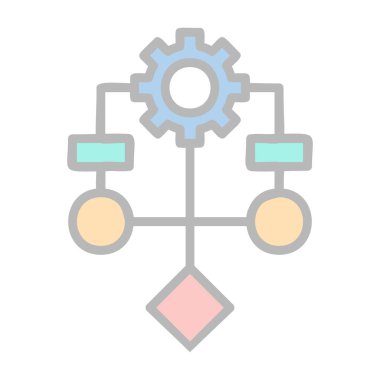 Algoritma ağ simgesi, vektör illüstrasyonu 