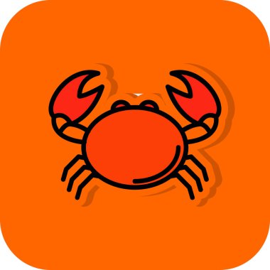 Yengeç simgesi vektör illüstrasyonu 