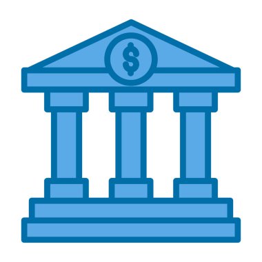 Banka bina simgesini, basit vektör çizim 