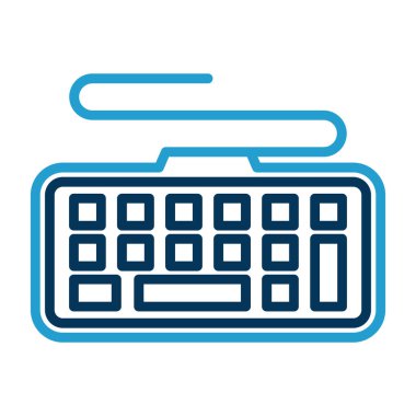 bilgisayar klavyesi simgesi, vektör illüstrasyonu basit tasarım