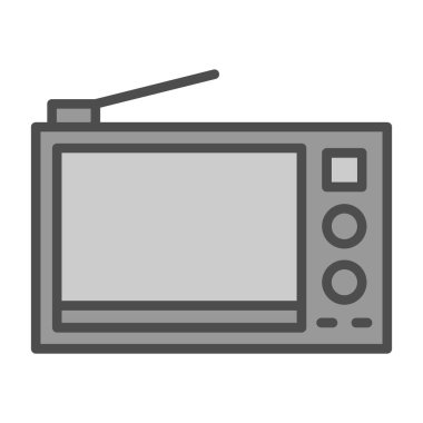 televizyon web simgesi vektör illüstrasyonu