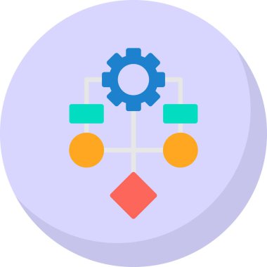 Algoritma ağ simgesi, vektör illüstrasyonu 