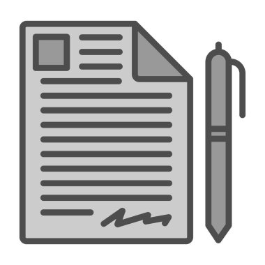 Dosya belgesi simgesi, Sözleşme web işareti, vektör illüstrasyonu