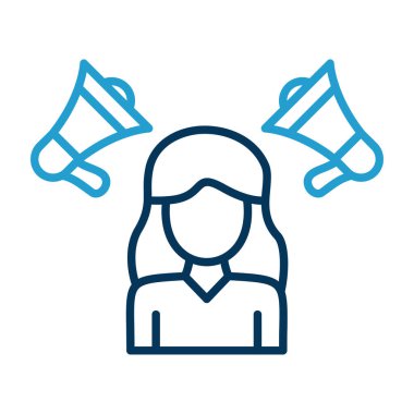 Beyaz arkaplanda kafa simgesi olan kadın