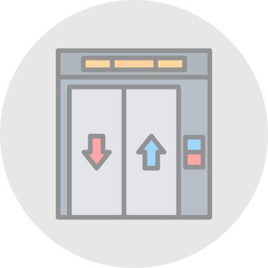 Asansör. Web simgesi basit illüstrasyon             