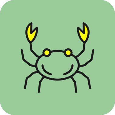 Yengeç simgesi vektör illüstrasyonu 