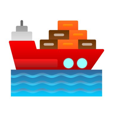 Gemi simgesi vektör illüstrasyonu 