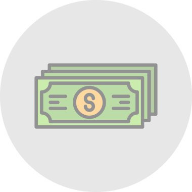 Dolar düz vektör simgesi