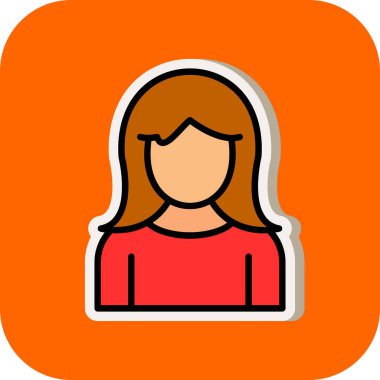 kız web simgesi basit tasarım 