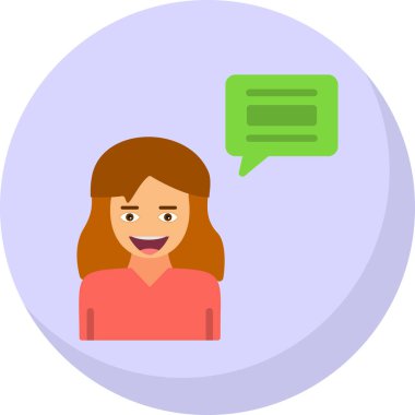 avatar kadın kişi simgesi düz stil