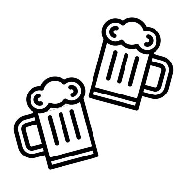 Bira kupası ikonu. Beyaz arkaplanda izole edilmiş web tasarımı için özet bira sabıka vektörü simgesi