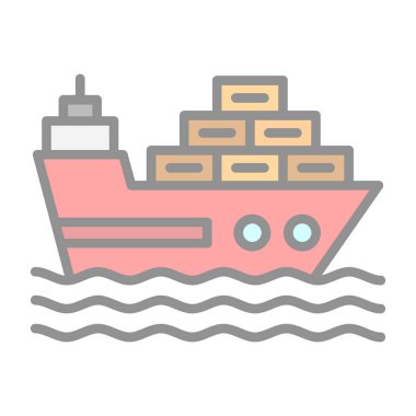 Gemi simgesi vektör illüstrasyonu 