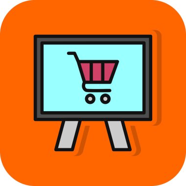 çevrimiçi alışveriş simgesi, vektör illüstrasyonu