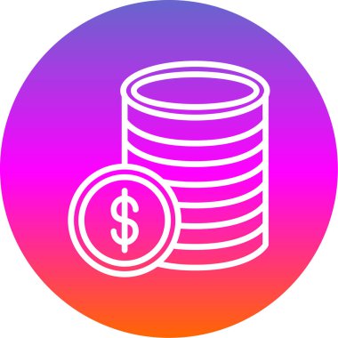 dolar sikke simge, vektör çizim