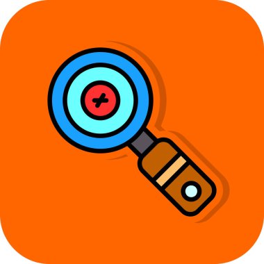 Doldurulmuş büyütme cam simgesi - taslak biçimi