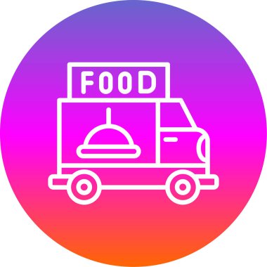 yemek kamyonu ikonu vektör çizimi tasarımı