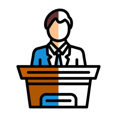 Politikacı ikon vektörü. İnce çizgi işareti. izole edilmiş sınır sembolü çizimi