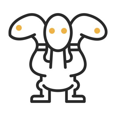 Bebek oyuncağı ikonu. Taslak bebek oyuncak vektör simgesi rengi düz izole