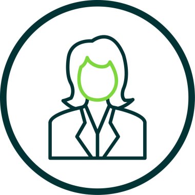 Genç kadın simgesi, vektör illüstrasyonu