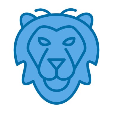 Aslan başı simgesi, vektör illüstrasyonu basit tasarım