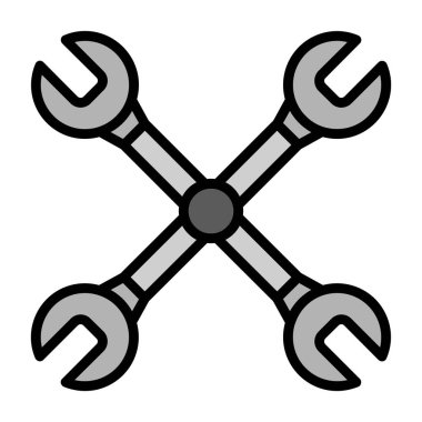 Çapraz anahtar ağ simgesi, vektör illüstrasyonu 