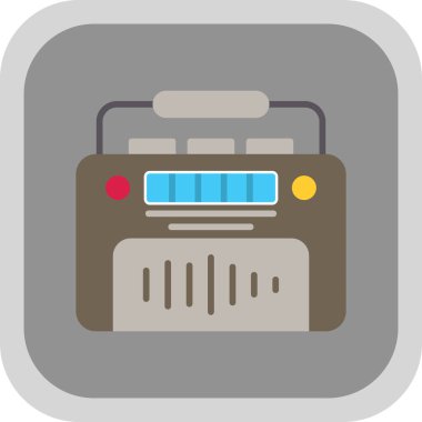 Retro radyo ikonu. Basit vektör illüstrasyonu