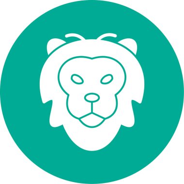 Aslan başı simgesi, vektör illüstrasyonu basit tasarım