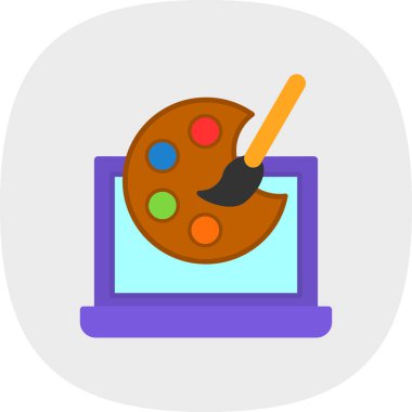 Palet simgesi ile sanatçı paleti