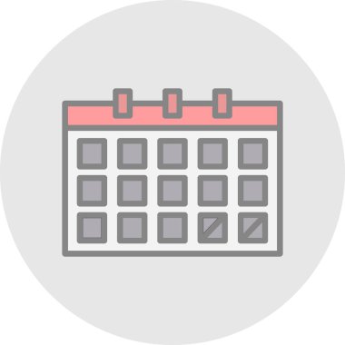 Takvim simgesi, vektör illüstrasyonu basit tasarım