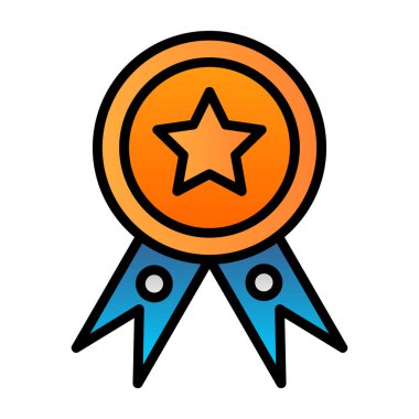 rozet vektörü düz renk simgesi