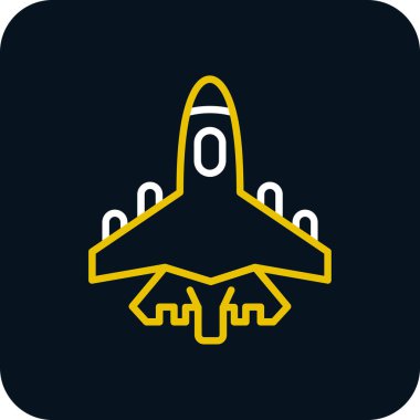 Savaşçı jet simgesi, vektör çizimi basit tasarım