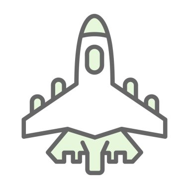 Savaşçı jet simgesi, vektör çizimi basit tasarım
