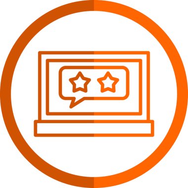 Dizüstü bilgisayarda gözden geçirme imzası, vektör illüstrasyonu basit tasarım