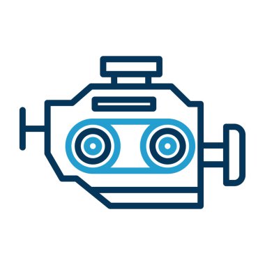 motor simgesi, vektör illüstrasyonu basit tasarım