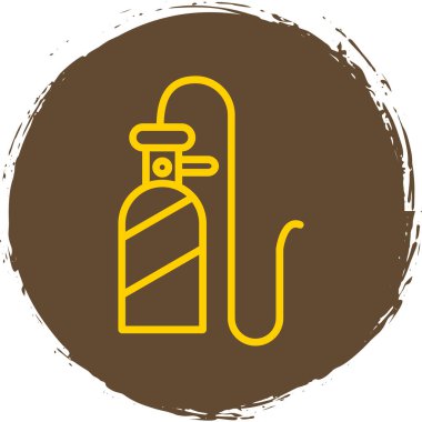 Oksijen tankı simgesi basit tasarım çizimi izole edildi 