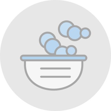 Sabun köpük ikonlu bir kase sıvı. 