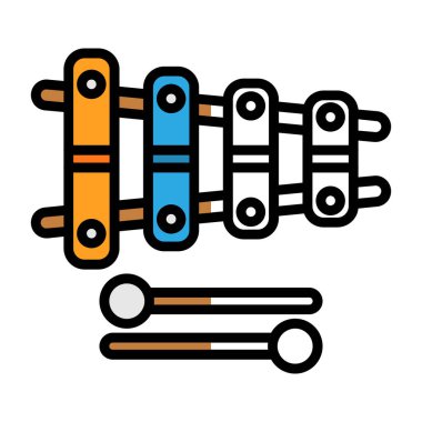 Ksilofon vektör resimleme tasarımı